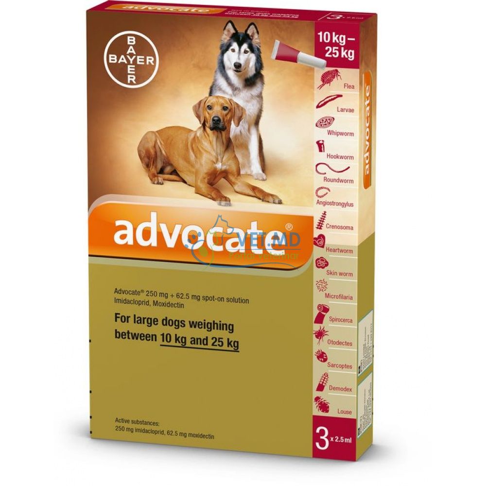 Advocate Bayer antiparazitar pentru caini 10-25 kg, 1 pipetă